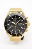 Hugo Boss Ocean Edition Black Dial Gold Mesh Bracelet Watch for Men - 1513703