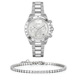 Hugo Boss Novia Chronograph Silver Dial Silver Steel Strap Watch for Women - 1502616
