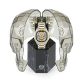 Philipp Plein High-Conic Automatic Gold Dial Silver & Gold Stainless Steel Strap Watch For Men - PWRAA0323