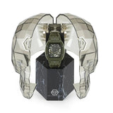 Philipp Plein The Skeleton Green Dial Green Silicone Strap Watch for Men- PWVBA0223