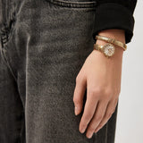 Just Cavalli Enchanting White Dial Gold Steel Strap Watch for Women - JC1L301M0025