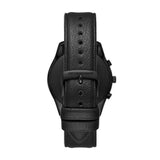 Emporio Armani Antonio Chronograph Black Dial Black Leather Strap Watch for Men - AR11583