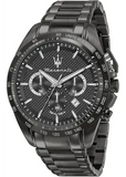 Maserati Traguardo Limited Edition Chronograph Black Dial Black Steel Strap Watch for Men - R8873612045