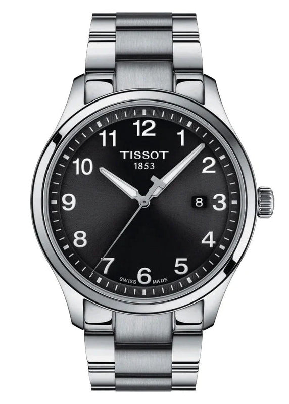 Tissot T-Sport Gent XL Black Dial Silver Steel Strap Watch for Men - T116.410.11.057.00