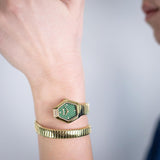 Just Cavalli Splora Green Dial Gold Steel Strap Watch for Women - JC1L394M0035