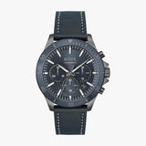 Hugo Boss Troper Chronograph Blue Dial Blue Leather Strap Watch for Men - 1514056