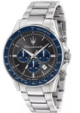 Maserati SFIDA Limited Edition Chronograph Grey Dial Silver Steel Strap Watch for Men - R8873640018