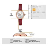 Emporio Armani Mia Mother of Pearl Dial Red Leather Strap Watch for Women - AR11646