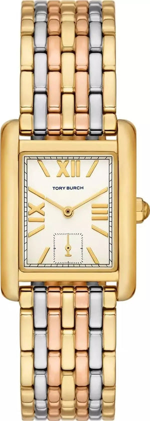 Tory Burch Eleanor White Dial Tri Tone Steel Strap Watch for Women - TBW1078