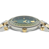 Versace Reve Analog Green Dial Two Tone Steel Strap Watch for Women - VE8B00524