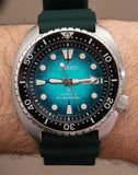 Seiko US Special Edition Automatic Green Dial Silver Steel Strap Watch for Men - SRPH57