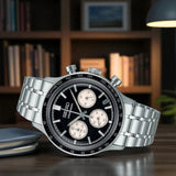 Seiko 5 Sport Black Dial Silver Steel Strap Watch for Men - SSB479P1