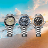 Seiko Prospex Polygonal Sea Diver Automatic Black Dial Silver Steel Strap Watch for Men - SPB485J1