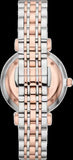 Emporio Armani Gianni T Bar Silver Dial Two Tone Steel Strap Watch for Women - AR11537