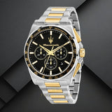 Maserati Velocità Chronograph Black Dial Two Tone Steel Strap Watch for Men - R8873652003