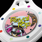 Swatch x AP Royal Pop White Dial White Leather Strap Watch for Men - Huit Blanc