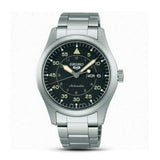 Seiko 5 Sports Flieger Automatic Black Dial Silver Steel Strap Watch for Men - SRPH27K1
