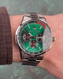 Maserati Sorpasso Chronograph Green Dial Silver Steel Strap Watch for Men - R8873624002
