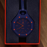 Swatch x AP Royal Pop Blue Dial Blue Leather Strap Watch for Men - Orenji Hachi