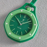 Swatch x AP Royal Pop Green Dial Green Leather Strap Watch for Men - Green Eight
