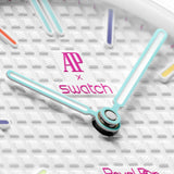 Swatch x AP Royal Pop White Dial White Leather Strap Watch for Men - Huit Blanc