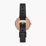 Emporio Armani Gianni T-Bar White Dial Black Leather Strap Watch for Women - AR11270