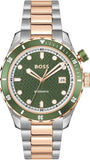 Hugo Boss Bossmatic Automatic Green Dial Two Tone Steel Strap Watch for Men - 1514181