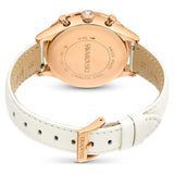 Swarovski Octea Chrono Crystals White Dial White Leather Strap Watch for Women - 5671150