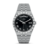 Tudor Royal Automatic Black Dial Silver Steel Strap Watch for Men - M28600-0003