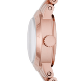 Marc Jacobs Amy White Dial Rose Gold Steel Strap Watch for Women - MBM8613
