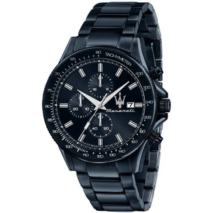 Maserati SFIDA Chronograph Blue Dial Blue Steel Strap Watch For Men - R8873640023