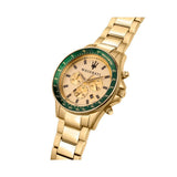 Maserati SFIDA Quartz Yellow Dial Gold Strap Watch For Men - R8873640005
