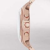 Marc Jacobs Blade Chronograph Mother of Pearl White Dial Rose Gold Steel Strap Watch for Women - MBM8637