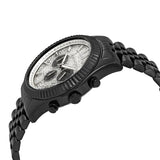 Michael Kors Lexington Chronograph Crystals Silver Dial Black Steel Strap Watch for Men - MK8605