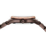 Michael Kors Lexington Three-Hand Brown Dial Brown Steel Strap Watch for Women - MK4844