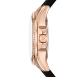 Michael Kors Mini Pilot Black Dial Black Silicone Strap Watch For Women - MK7373