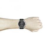 Hugo Boss Champion Black Dial Black Leather Strap Watch for Men - 1513816