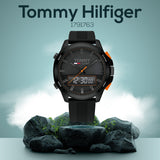 Tommy Hilfiger Jeans Analog Black Dial Black Silicone Strap Watch For Men - 1791763