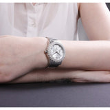 Guess Dazzler Diamonds Silver Dial Silver Steel Strap Watch for Women - W0335L1