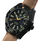 Tag Heuer Aquaracer 300 Calibre 5 Automatic Black Dial Brown Nylon Strap Watch for Men - WAY208C.FC6383
