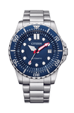 Citizen Promaster Mechanical Blue Dial Silver Steel Strap Watch For Men - NJ0121-89L