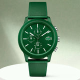 Lacoste 12.12 Chronograph Green Dial Green Silicone Strap Watch for Men - 2010973
