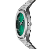 D1 Milano Ultra Thin Green Dial Silver Steel Strap Watch for Men - D1-UTBJ37