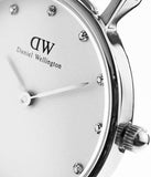 Daniel Wellington York White Dial Brown Leather Strap Watch For Women - DW00100069