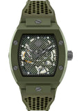 Philipp Plein The Skeleton Green Dial Green Silicone Strap Watch for Men- PWVBA0223