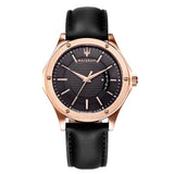 Maserati Circuito Black Dial Black Leather Strap Watch For Men - R8851127001