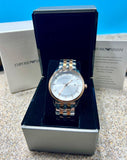 Emporio Armani Lambda Analog Silver Dial Two Tone Steel Strap Watch For Men - AR11044