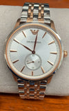 Emporio Armani Classic Silver Dial Two Tone Steel Strap Watch For Men - AR1839