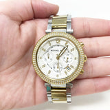 Michael Kors Parker White Dial Two Tone Steel Strap Watch for Women - MK5626