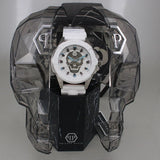 Philipp Plein The Skull White Dial White Silicone Strap Watch for Men - PWAAA1521